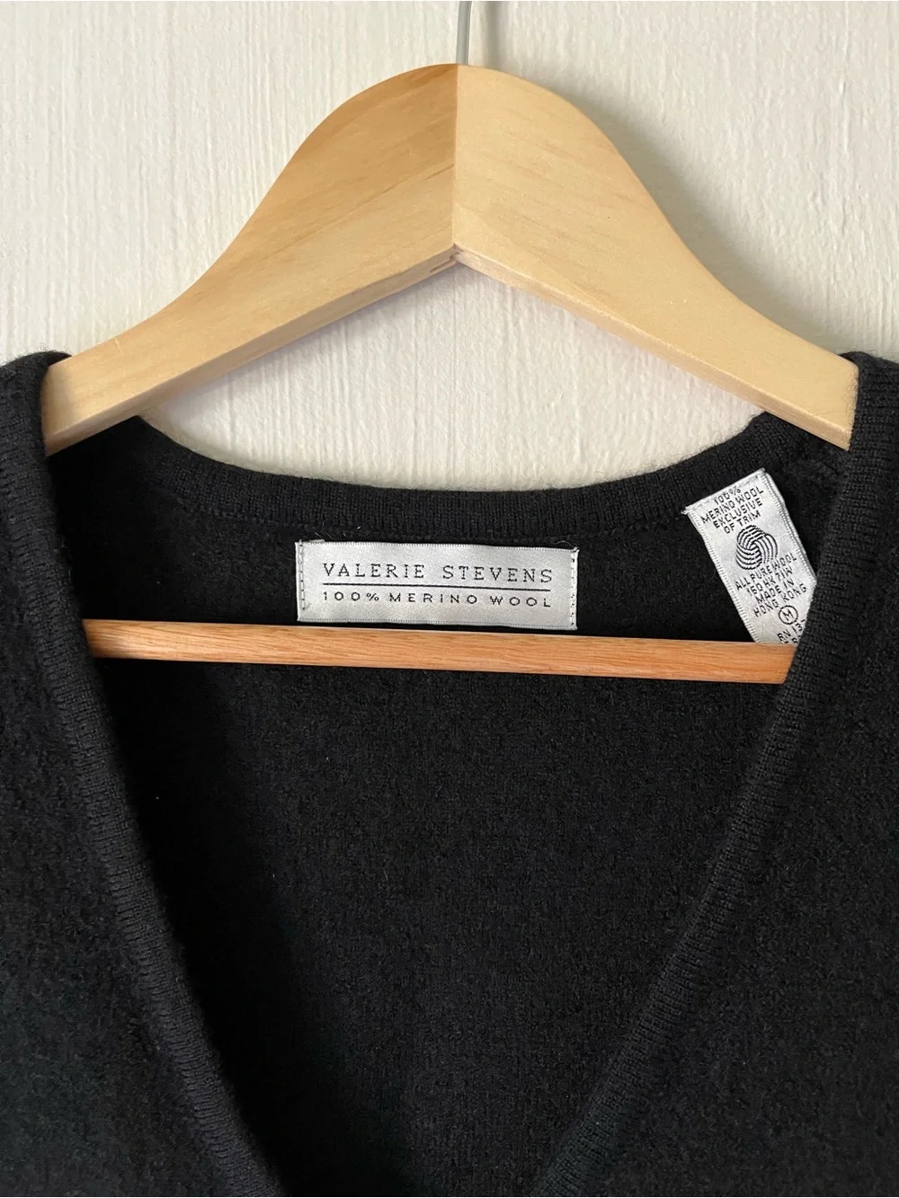 VTG Valerie Stevens 100% Merino Wool Black Embroidered Vest | Women’s Size: M